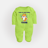 Enakku Oru Spark Podhum Diwali Full Body Suit  - LIME GREEN - New Born (Chest 7.5")