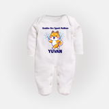 Enakku Oru Spark Podhum Diwali Full Body Suit  - WHITE - New Born (Chest 7.5")