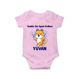 Enakku Oru Spark Podhum Diwali Romper  - BABY PINK - New Born (Chest 14")