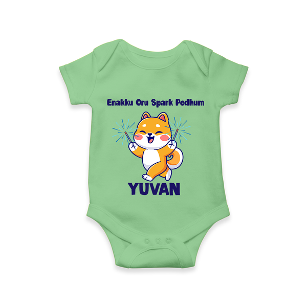 Enakku Oru Spark Podhum Diwali Romper  - GREEN - New Born (Chest 14")
