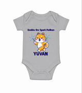 Enakku Oru Spark Podhum Diwali Romper  - GREY - New Born (Chest 14")