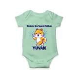 Enakku Oru Spark Podhum Diwali Romper  - MINT GREEN - New Born (Chest 14")