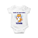 Enakku Oru Spark Podhum Diwali Romper  - WHITE - New Born (Chest 14")