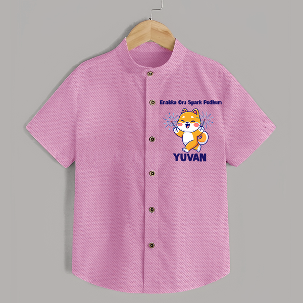 Enakku Oru Spark Podhum Diwali Shirt  - BABY PINK - 0 - 6 Months Old (Chest 23")