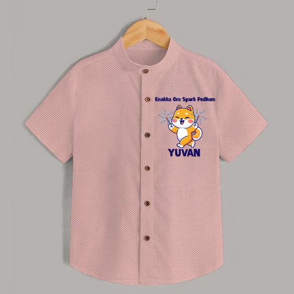 Enakku Oru Spark Podhum Diwali Shirt  - PEACH - 0 - 6 Months Old (Chest 23")