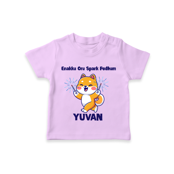 Enakku Oru Spark Podhum Diwali T shirt  - LILAC - 0-5 Months Old (Chest 17")