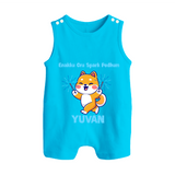Enakku Oru Spark Podhum Diwali Button Romper  - SKY BLUE - New Born (Chest 18")