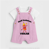 Diwali Kondaatam Celebration Dungaree - BABY PINK - 0 - 5 Months Old (Chest 18")