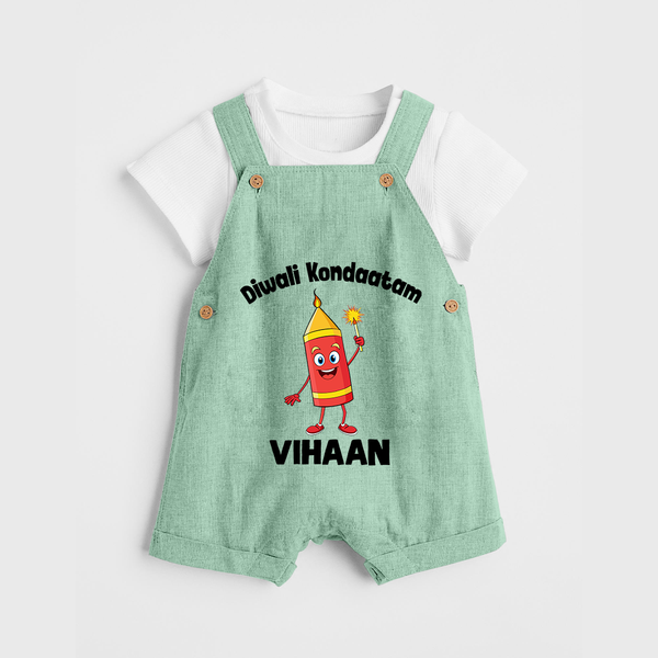 Diwali Kondaatam Celebration Dungaree - MINT GREEN - 0 - 5 Months Old (Chest 18")
