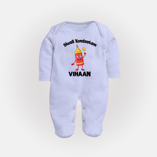 Diwali Kondaatam Celebration Full Body Suit - BABY BLUE - New Born (Chest 7.5")
