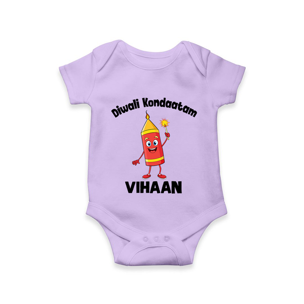 Diwali Kondaatam Celebration Romper - LILAC - New Born (Chest 14")