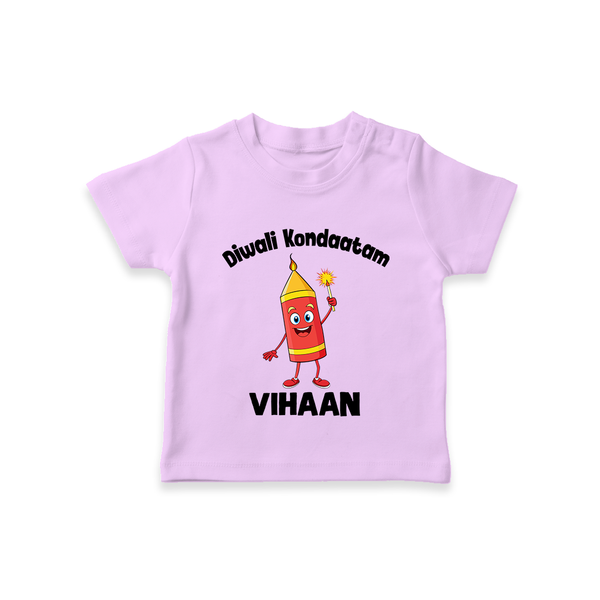 Diwali Kondaatam Celebration T shirt - LILAC - 0-5 Months Old (Chest 17")
