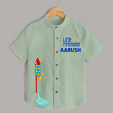 Little Firecracker Diwali Shirt  - MINT GREEN - 0 - 6 Months Old (Chest 23")