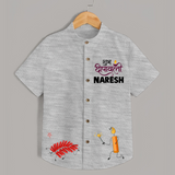 Shubh Deepavali Celebration Shirt  - GREY - 0 - 6 Months Old (Chest 23")