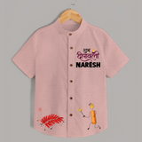 Shubh Deepavali Celebration Shirt  - PEACH - 0 - 6 Months Old (Chest 23")