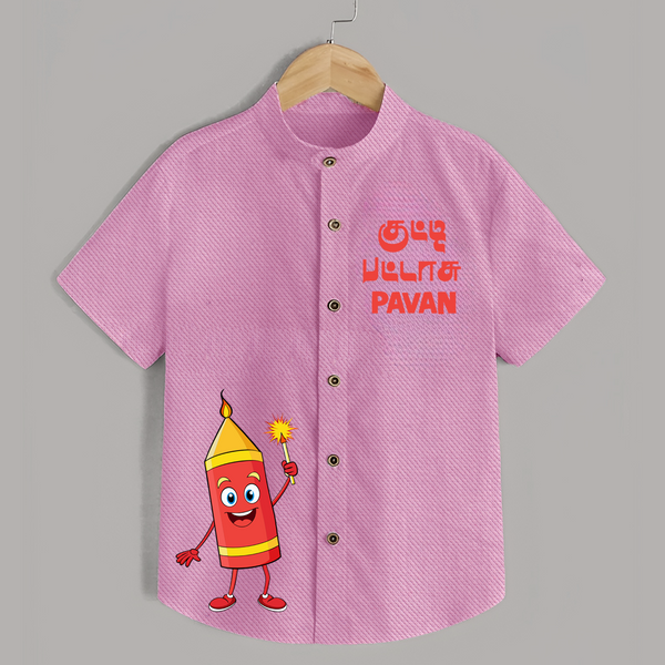 Kutty Pattasu Diwali Shirt  - BABY PINK - 0 - 6 Months Old (Chest 23")