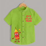 Kutty Pattasu Diwali Shirt  - LIME GREEN - 0 - 6 Months Old (Chest 23")