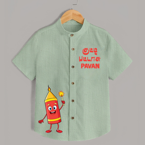 Kutty Pattasu Diwali Shirt  - MINT GREEN - 0 - 6 Months Old (Chest 23")
