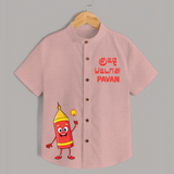 Kutty Pattasu Diwali Shirt  - PEACH - 0 - 6 Months Old (Chest 23")