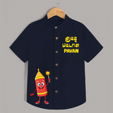 Kutty Pattasu Diwali Shirt  - NAVY BLUE - 0 - 6 Months Old (Chest 23")