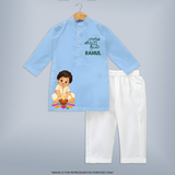 En Iniya Deepavali Kurta - BABY BLUE - 3 - 6 Months Old (Chest 24", Kurta Length 14'', Waist 19", Pant Length 14")