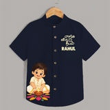 En Iniya Deepavali Shirt  - NAVY BLUE - 0 - 6 Months Old (Chest 23")