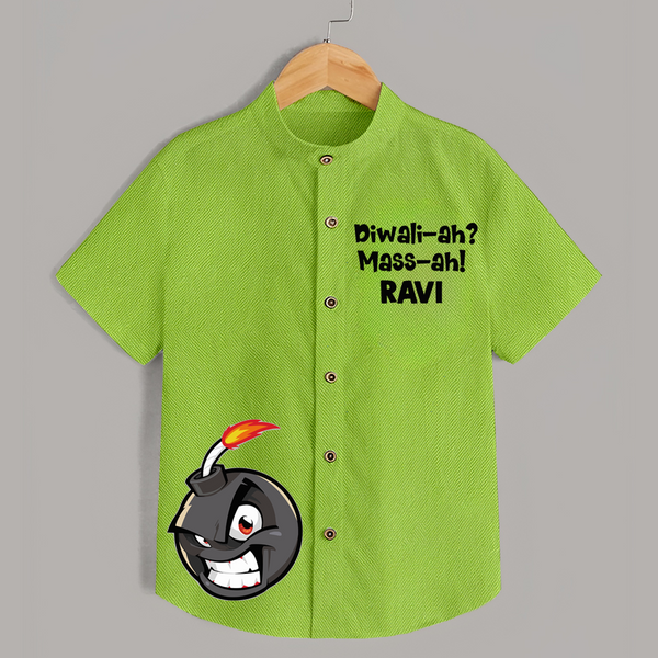 Diwali Mass  Shirt - LIME GREEN - 0 - 6 Months Old (Chest 23")