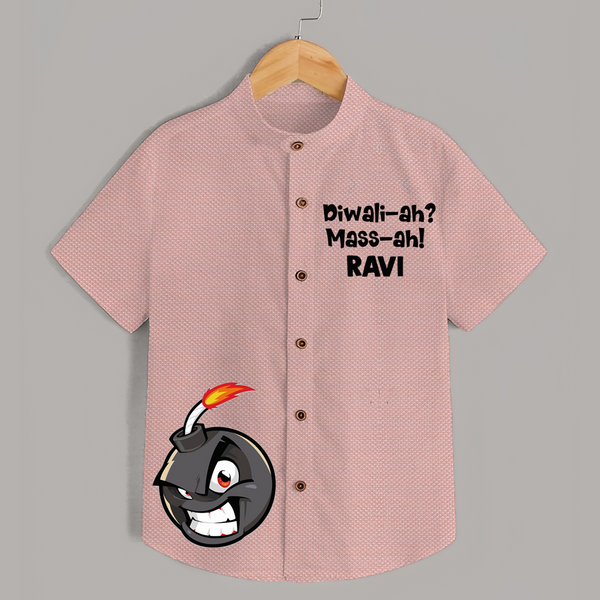 Diwali Mass  Shirt - PEACH - 0 - 6 Months Old (Chest 23")