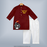 Diwali Mass Kurta - MAROON - 3 - 6 Months Old (Chest 24", Kurta Length 14'', Waist 19", Pant Length 14")