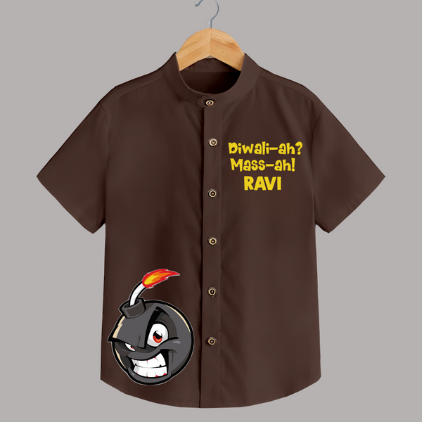 Diwali Mass  Shirt - CHOCOLATE BROWN - 0 - 6 Months Old (Chest 23")
