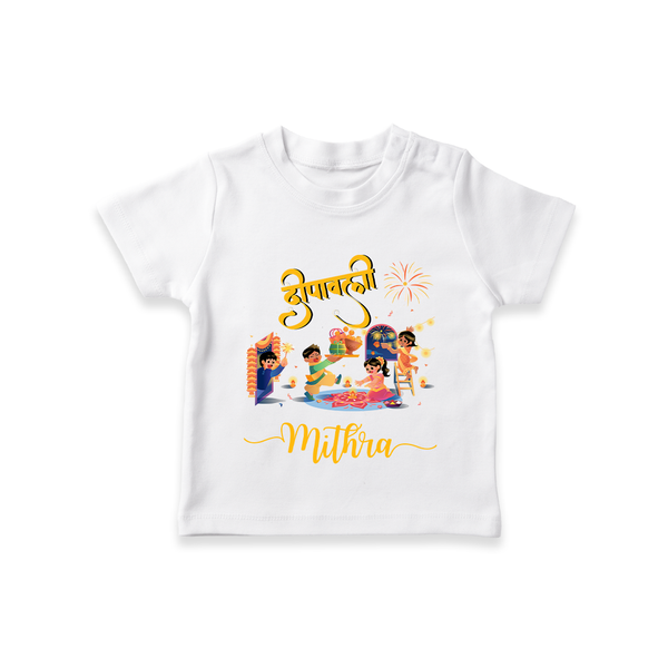 Happy Diwali | Fun and Festivity T-Shirt - WHITE - 0-5 Months Old (Chest 17")