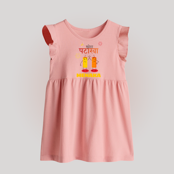Happy Diwali | Glimmer and Glow Festival Baby Frock - BABY PINK - 0 - 3 Months Old (Chest 17")