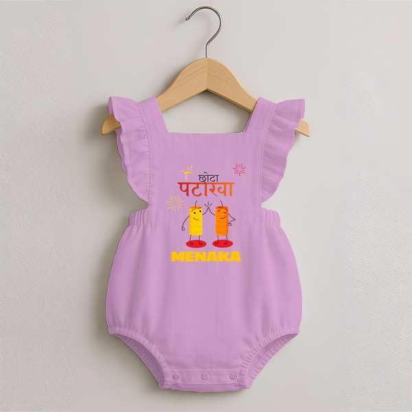 Happy Diwali | Glimmer and Glow Festival Romper Frock - BABY PINK - 0 - 3 Months Old (Chest 19")