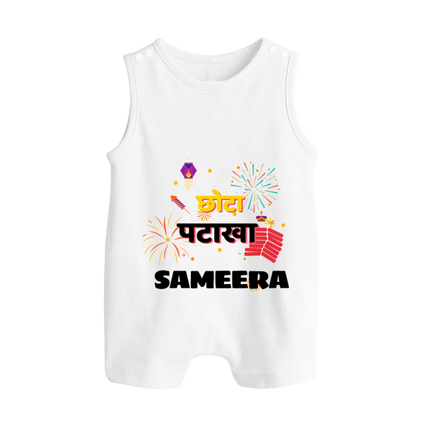 Happy Diwali | Little Celebration Star Romper Suit - WHITE - 0 - 5 Months Old (Chest 18")