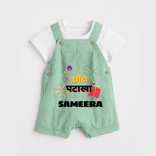 Happy Diwali | Little Celebration Star Dungaree Set - MINT GREEN - 0 - 5 Months Old (Chest 18")