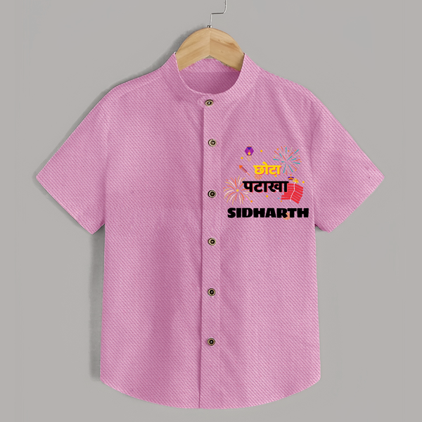 Happy Diwali | Little Celebration Star Shirt - BABY PINK - 0 - 6 Months Old (Chest 23")