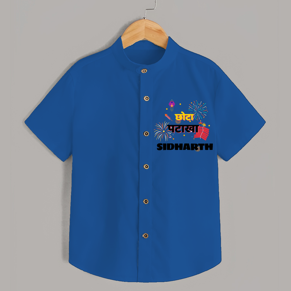 Happy Diwali | Little Celebration Star Shirt - COBALT BLUE - 0 - 6 Months Old (Chest 23")