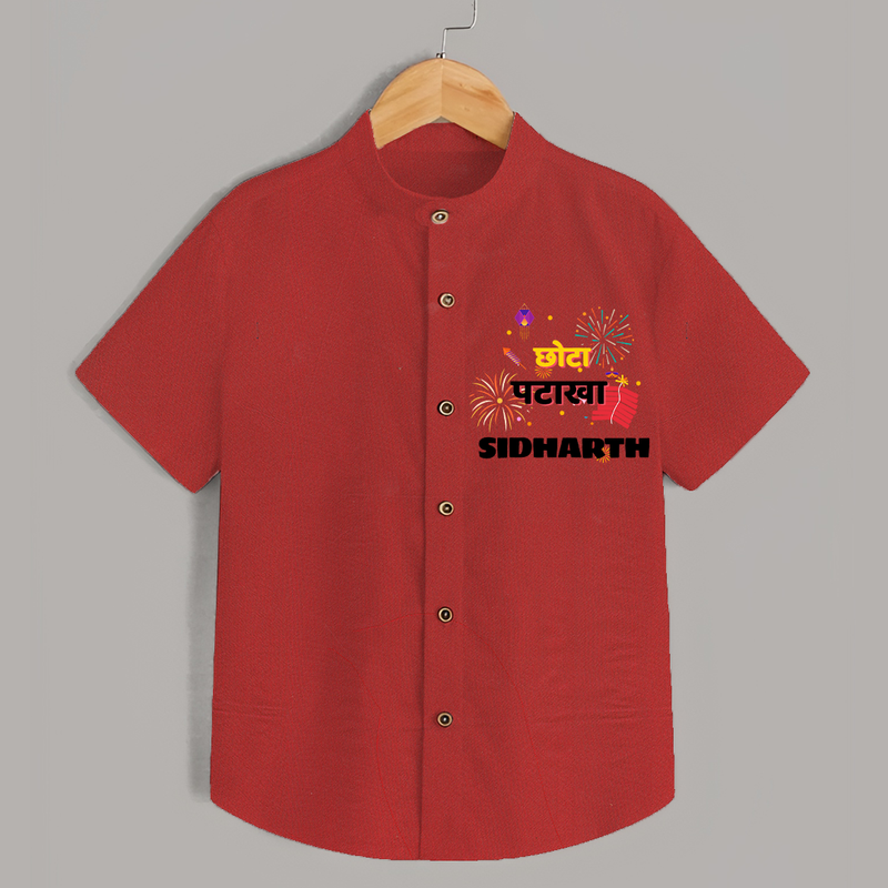 Happy Diwali | Little Celebration Star Shirt - RED - 0 - 6 Months Old (Chest 23")