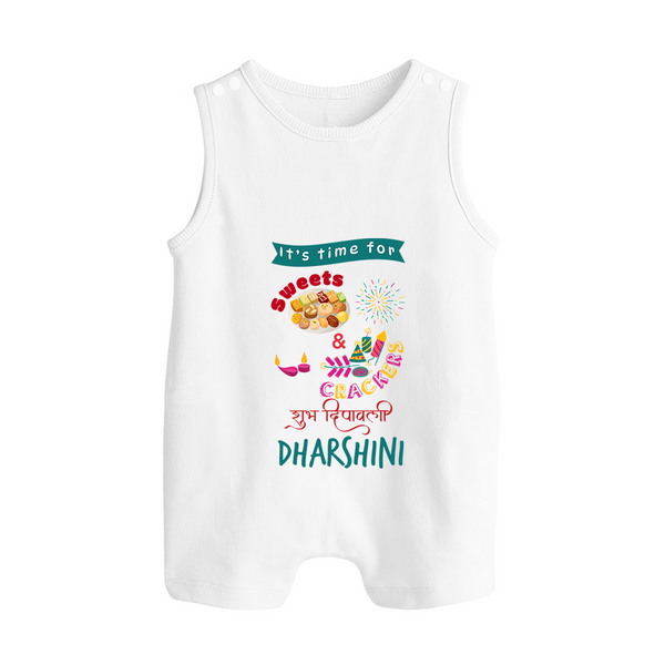 Happy Diwali | Brightest Light of the Celebration Romper Suit - WHITE - 0 - 5 Months Old (Chest 18")