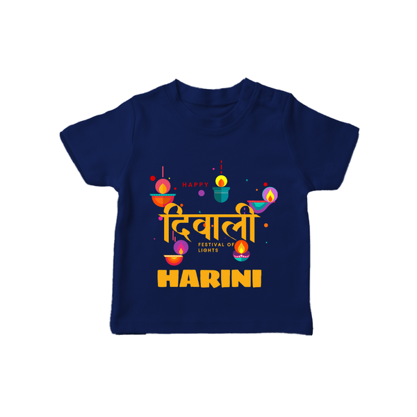 Happy Diwali | Full of Diwali Fun Personalized T-Shirt - NAVY BLUE - 0-5 Months Old (Chest 17")
