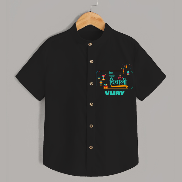Happy Diwali | Our Bundle of Festival Fun Shirt - BLACK - 0 - 6 Months Old (Chest 23")