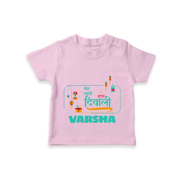 Happy Diwali | Our Bundle of Festival Fun T-Shirt - BABY PINK - 0-5 Months Old (Chest 17")