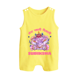 Happy Diwali | Festival Lighting Delight Personalized Romper Suit - PASTEL YELLOW - 0 - 5 Months Old (Chest 18")
