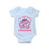Happy Diwali | Festival Lighting Delight Personalized Romper - BABY BLUE - New Born (Chest 14")