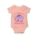 Happy Diwali | Festival Lighting Delight Personalized Romper - PEACH - New Born (Chest 14")