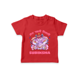 Happy Diwali | Festival Lighting Delight Personalized T-Shirt - RED - 0-5 Months Old (Chest 17")
