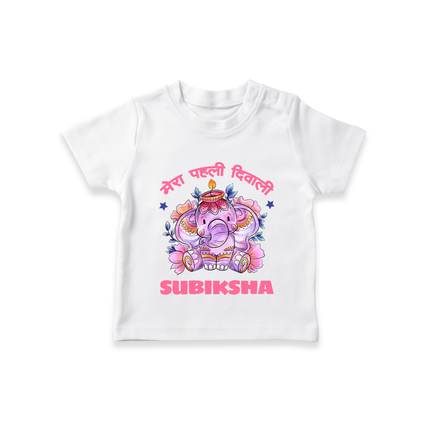 Happy Diwali | Festival Lighting Delight Personalized T-Shirt - WHITE - 0-5 Months Old (Chest 17")