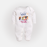 Happy Diwali | Crackers and Cheer Personalized Sleep Suit - WHITE - New Born (Chest 7.5")