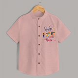 Happy Diwali | Crackers and Cheer Personalized Shirt - PEACH - 0 - 6 Months Old (Chest 23")