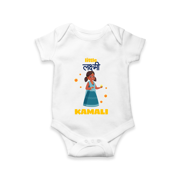 Happy Diwali | Luminous Diwali Celebration Romper - WHITE - New Born (Chest 14")